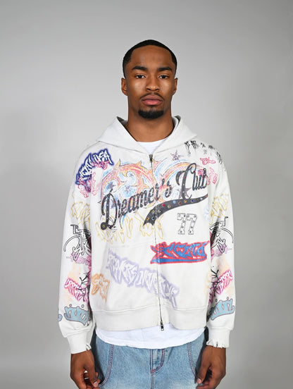 Scelto "Dreamer's Club" Zip Up Hoodie